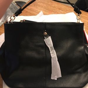 Black Leather Tote Bag